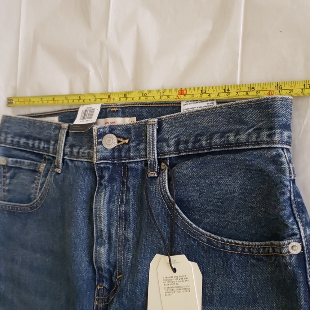 Levi’s New SKIRT 'Tie The Knot' Bow Back Denim Jean Mom Pencil Women's 31 - Picture 4 of 13